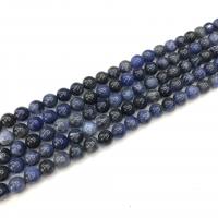 Perles en sodalite, Rond, poli, DIY, bleu, Vendu par 38 cm brin