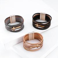 PU leder koord armbanden, met Zinc Alloy, mode sieraden & voor vrouw, meer kleuren voor de keuze, 30mm, Lengte 7.68 inch, Verkocht door PC