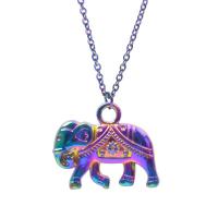 Zinklegierung Tier Anhänger, Elephant, bunte Farbe plattiert, Modeschmuck, farbenfroh, 17x4x22mm, verkauft von PC