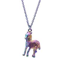 Zinklegering Animal Hangers, Zinc Alloy, Zebra, kleurrijke vergulde, mode sieraden, multi-gekleurde, 18x3x30mm, Verkocht door PC