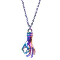 Zinc Alloy main pendentifs, alliage de zinc, Placage coloré, bijoux de mode, multicolore, 10x4x25mm, Vendu par PC