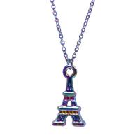 Zinklegering Hangers, Zinc Alloy, Eiffeltoren, kleurrijke vergulde, mode sieraden, multi-gekleurde, 9x5x16mm, Verkocht door PC