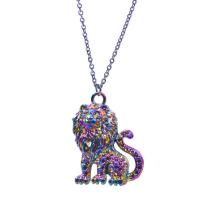 Zinc Alloy Animal Pendler, Lion, farverig forgyldt, mode smykker, flerfarvede, 28x9x37mm, Solgt af PC