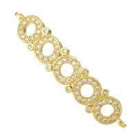 Cubic Zirconia Micro Pave Brass Connector gold color plated micro pave cubic zirconia & hollow Approx 1mm Sold By Lot