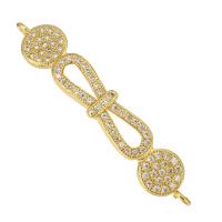 Cubic Zirconia Micro Pave Brass Connector gold color plated micro pave cubic zirconia Approx 1mm Sold By Lot