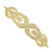 Cubic Zirconia Micro Pave Brass Connector gold color plated micro pave cubic zirconia Approx 1mm Sold By Lot