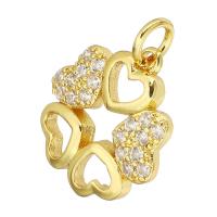 Cubic Zirconia Micro Pave Brass Pendant gold color plated micro pave cubic zirconia & hollow Approx 3mm Sold By Lot