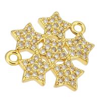 Cubic Zirconia Micro Pave Brass Connector gold color plated micro pave cubic zirconia & hollow Approx 1mm Sold By Lot