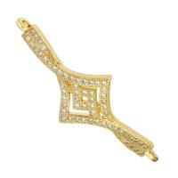 Cubic Zirconia Micro Pave Brass Connector gold color plated micro pave cubic zirconia Approx 2mm Sold By Lot