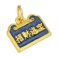 Brass Jewelry Pendants gold color plated double-sided enamel & two tone two different colored Approx 4mm Sold By Lot