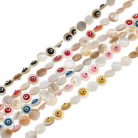 Granos de la joyería de moda mal de ojo, Nácar Blanca, ojo de malvado, Bricolaje & esmalte, más colores para la opción, 8mm, 44PCs/Sarta, Vendido para 38 cm Sarta