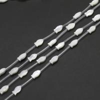 Natural White Helmiäinen, Valkoinen kuori, Kala, tee-se-itse, valkoinen, 12x7x3mm, 15PC/Strand, Myyty Per 38 cm Strand