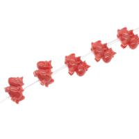 Resin Jewelry Beads Unicorn DIY & imitation coral pink Sold Per 38 cm Strand