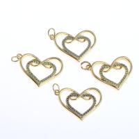 Cubic Zirconia Micro Pave Brass Pendant Heart micro pave cubic zirconia Sold By PC