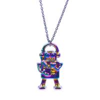 Zinc Alloy Pendants Robot colorful plated fashion jewelry multi-colored Sold By PC