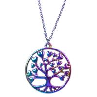 Pendenti dell'albero di vita, lega in zinco, placcato multicolore, gioielli di moda & albero della vita di disegno, multi-colore, 24x3x27mm, Venduto da PC