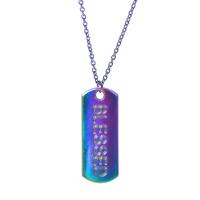 Sinc Alloy Teachtaireacht pendants, ildaite plátáilte, jewelry faisin & le patrún litir, il-daite, 8x2x21mm, Díolta De réir PC