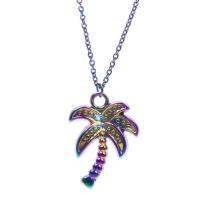 Zink-Aluminium-Anhänger, Zinklegierung, Palm Tree, bunte Farbe plattiert, Modeschmuck, farbenfroh, 12x3x18mm, verkauft von PC