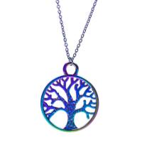 Élet fája medálok, Cink ötvözet, Tree of Life, színes bevonattal, divat ékszerek, sokszínű, 20x1.50x24mm, Által értékesített PC