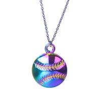 Zink Alloy Halsband, Baseball, färgrik pläterade, mode smycken, flerfärgad, 14x18mm, Längd 45 cm, Säljs av PC