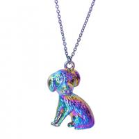 Zinc Alloy Animal Pendler, Hund, farverig forgyldt, mode smykker, flerfarvede, 15x22mm, Længde 45 cm, Solgt af PC