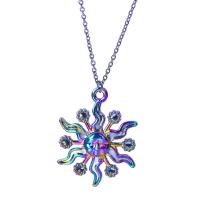 Zinc Alloy Pendants Sun colorful plated fashion jewelry multi-colored Length 45 cm Sold By PC