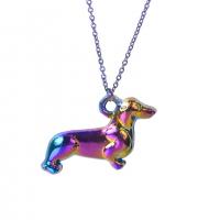 Zinc Alloy Animal Pendler, farverig forgyldt, mode smykker, flerfarvede, 19x13mm, Længde 45 cm, Solgt af PC