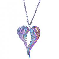 Wing Shaped Zinc Alloy Pendants colorful plated fashion jewelry multi-colored Length 45 cm Sold By PC