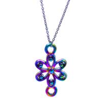 Fleur Zinc Alloy connecteur, alliage de zinc, Placage coloré, bijoux de mode, multicolore, 11x2x18mm, Longueur 45 cm, Vendu par PC