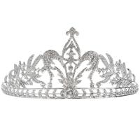 Tiaras, Cinko lydinys, Karūna, platinos spalva padengtas, moters & su Kalnų krištolas & tuščiaviduris, 155x75mm, Pardavė PC