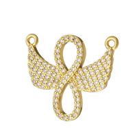 Cubic Zirconia Micro Pave Brass Connector gold color plated micro pave cubic zirconia & hollow Approx 1mm Sold By Lot