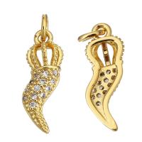 Cubic Zirconia Micro Pave Brass Pendant gold color plated micro pave cubic zirconia Approx 2mm Sold By Lot