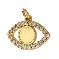 Cubic Zirconia Micro Pave Brass Pendant Eye gold color plated micro pave cubic zirconia Approx 2mm Sold By Lot