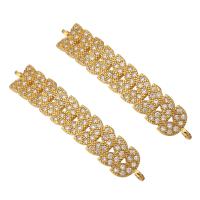 Cubic Zirconia Micro Pave Brass Connector gold color plated micro pave cubic zirconia Approx 1mm Sold By Lot