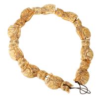 ox Bone Helmi, Kissa, keltainen, 24x42mm, 10PC/Strand, Myyty Per N. 16.53 tuuma Strand