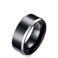 Wolfraam staal Finger Ring, gepolijst, verschillende grootte voor keus & voor de mens, zwart, 8mm, Verkocht door PC