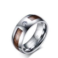 Tungsten čelika Finger Ring, uglađen, različite veličine za izbor & micro utrti kubni cirkonij & za čovjeka, 8mm, Prodano By PC