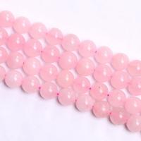 Perles Quartz Rose naturel, Rond, DIY, rose, Vendu par 38 cm brin