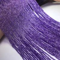 Natürliche Amethyst Perlen, rund, DIY & facettierte, violett, 2-2.5mm, verkauft per 38 cm Strang