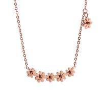 Titanium Steel Necklace fashion jewelry & for woman & enamel rose gold color Length 16.93 Inch Sold By PC