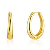 Messing Huggie Hoop Earring, plated, mode sieraden & voor vrouw, gouden, 32x24mm, Verkocht door pair