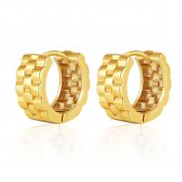 Brass Huggie Hoop Earring 18K gold plated fashion jewelry & for woman golden Sold By Pair