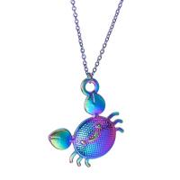 Zinc Alloy Animal Pendler, Krabbe, farverig forgyldt, mode smykker, flerfarvede, 20x18mm, Længde 45 cm, Solgt af PC