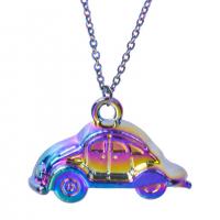 Véhicule en forme de pendentifs en alliage de Zinc, voiture, Placage coloré, bijoux de mode, multicolore, 22x15mm, Longueur 45 cm, Vendu par PC