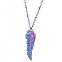 Wing Shaped Zinc Alloy Pendants colorful plated fashion jewelry multi-colored Length 45 cm Sold By PC