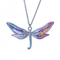 Zinc Alloy Animal Pendler, Dragonfly, farverig forgyldt, mode smykker, flerfarvede, 78x50mm, Længde 45 cm, Solgt af PC