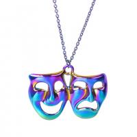 Zinc Alloy Pendants Mask colorful plated fashion jewelry multi-colored Length 45 cm Sold By PC