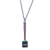 Pendentifs en alliage de zinc, Placage coloré, bijoux de mode, multicolore, 15x67mm, Longueur 50 cm, Vendu par PC