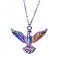 Zinc Alloy Animal Pendler, Bird, farverig forgyldt, mode smykker, flerfarvede, 29x32mm, Længde 45 cm, Solgt af PC