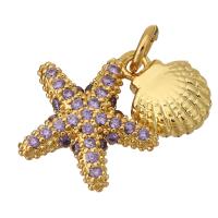 Cubic Zirconia Micro Pave Brass Pendant gold color plated micro pave cubic zirconia Approx 2mm Sold By Lot